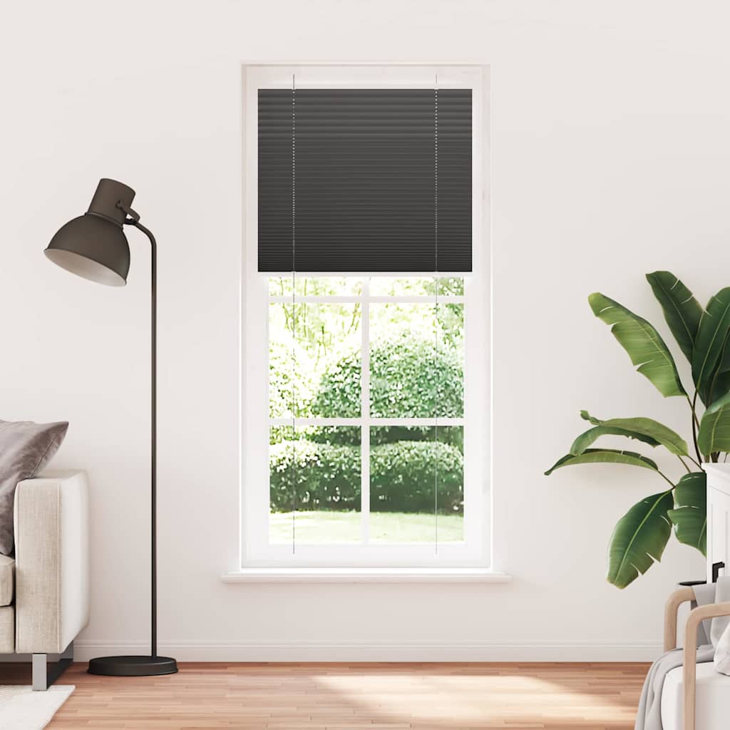 Vidaxx estor enrollable plisado 100x200 cm ancho de tela 99,4 cm poliéster negro