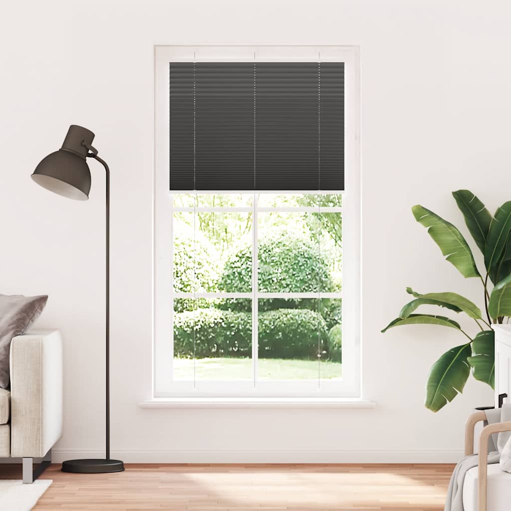 Tenda a rullo plissettata Vidaxx 105x200 cm larghezza tessuto 104,4 cm poliestere nero
