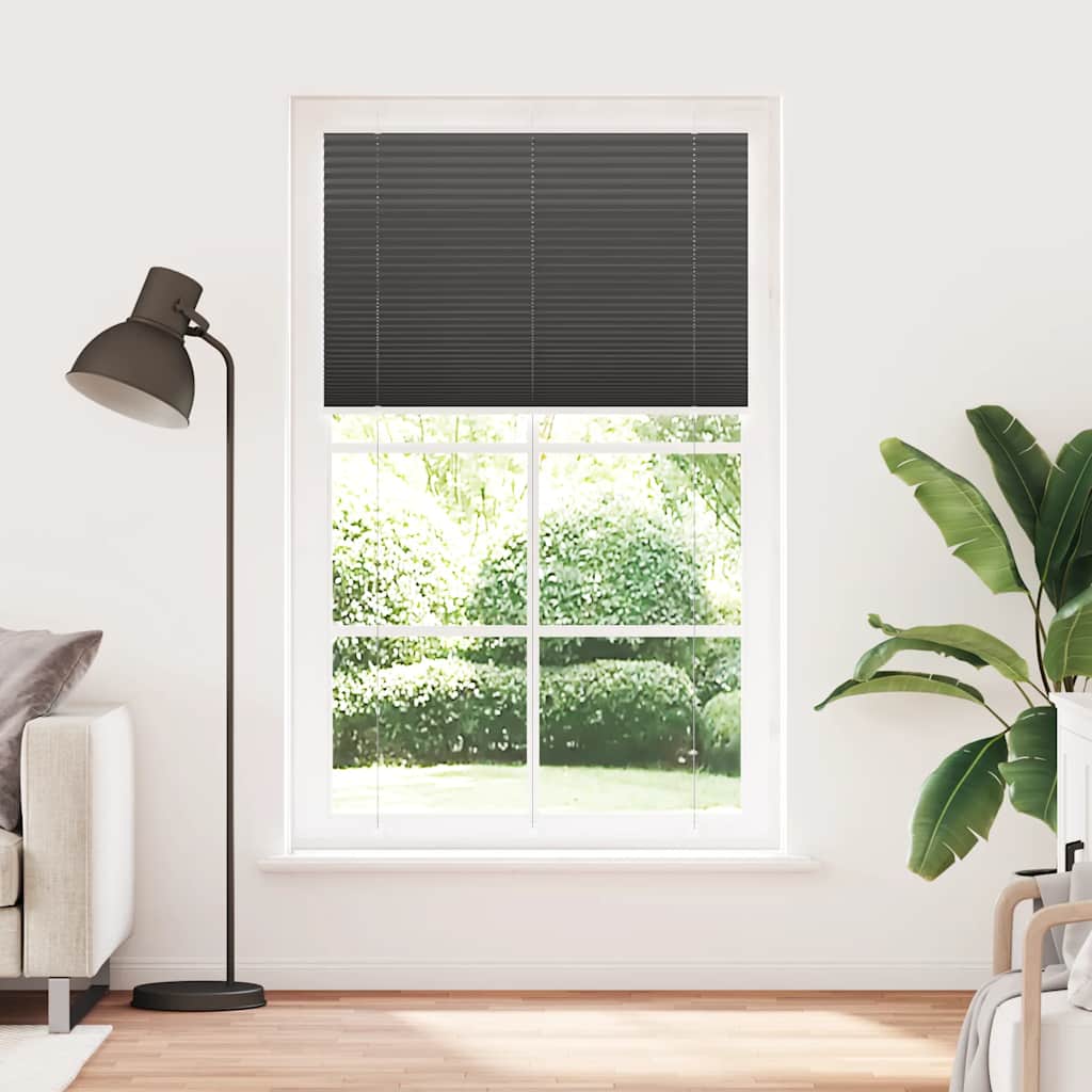 Tenda a rullo plissettata Vidaxx 115x200 cm larghezza tessuto 114,4 cm poliestere nero