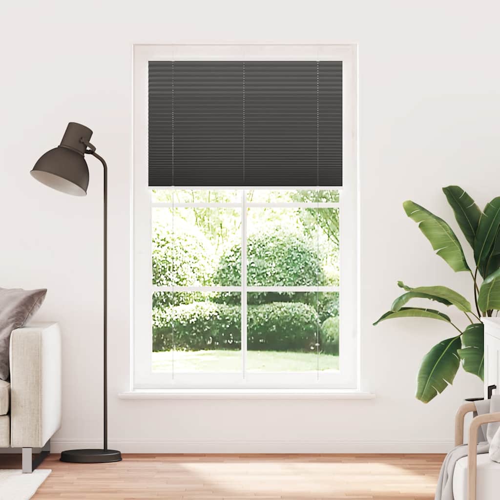 Tenda a rullo plissettata Vidaxx 120x200 cm larghezza tessuto 119,4 cm poliestere nero