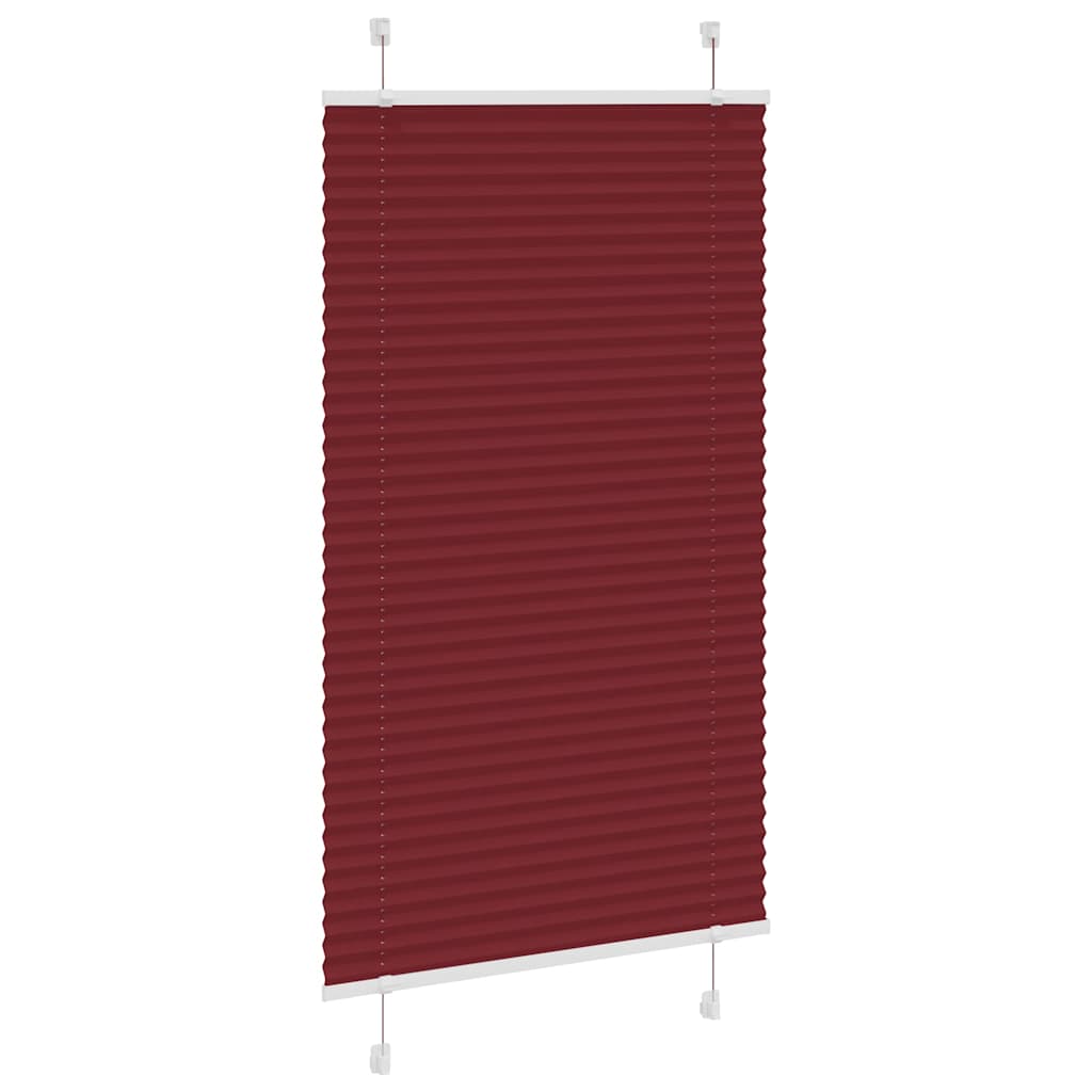 Vidaxl plissé rolgordijn 75x100 cm stofbreedte 74,4 cm bordeauxrood