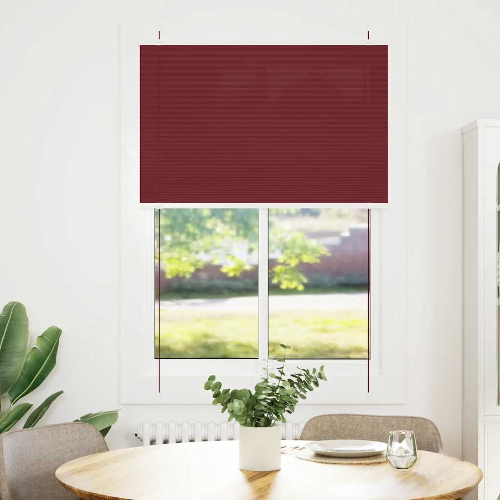 Vidaxl plissé rolgordijn 90x100 cm stofbreedte 89,4 cm bordeauxrood