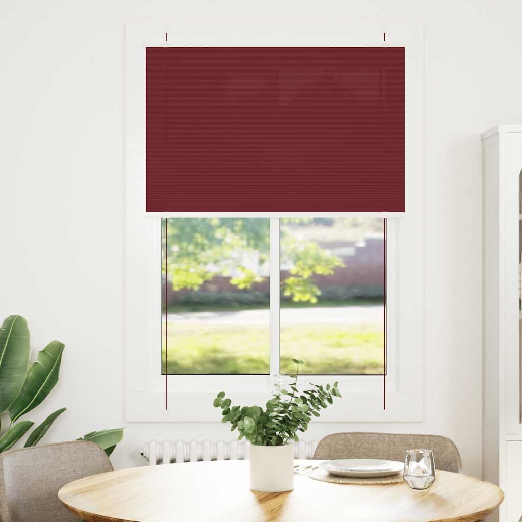 Vidaxl plissé rolgordijn 95x100 cm stofbreedte 94,4 cm bordeauxrood