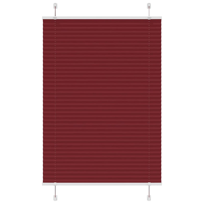 Vidaxl plissé rolgordijn 100x100 cm stofbreedte 99,4cm bordeauxrood