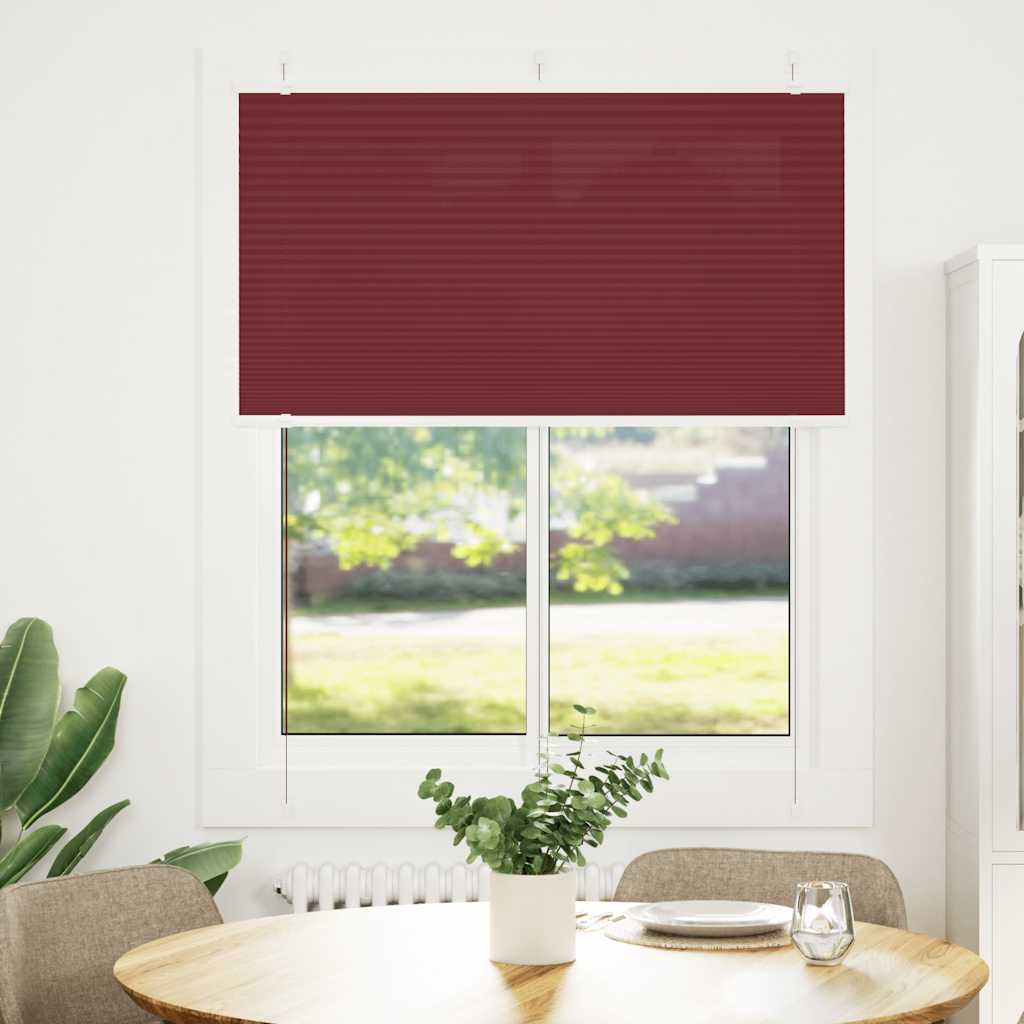Vidaxl plissé rolgordijn 110x100cm stofbreedte 109,4cm bordeauxrood
