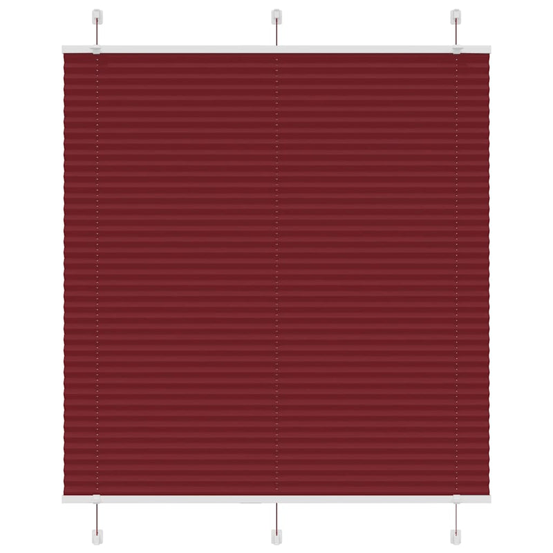 Vidaxl plissé rolgordijn 115x100cm stofbreedte 114,4cm bordeauxrood