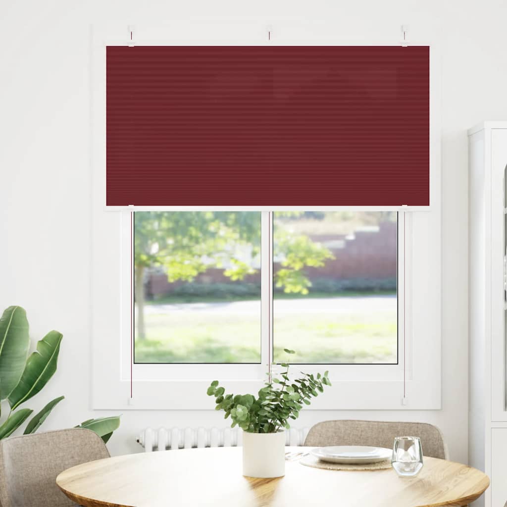 Vidaxx estor enrollable plisado 115x100cm ancho de tela 114,4cm rojo burdeos