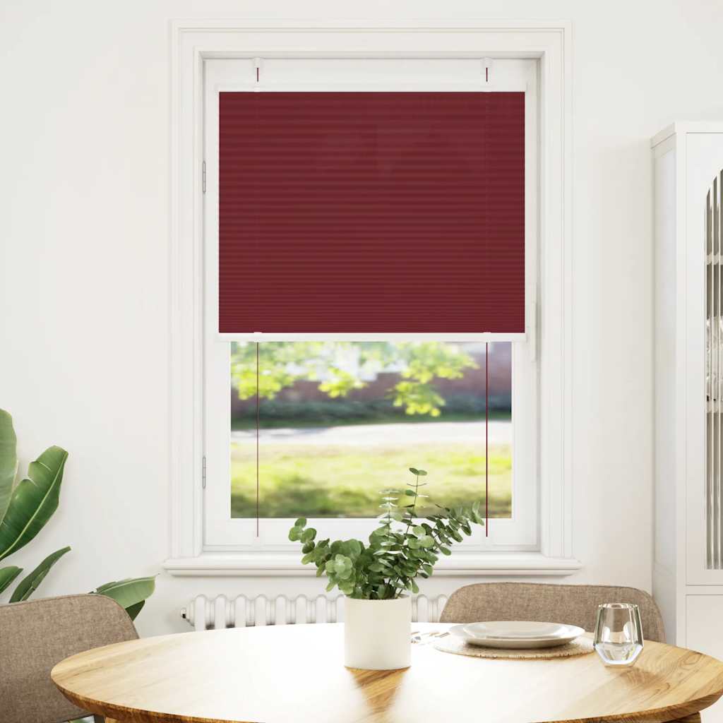 Vidaxl plissé rolgordijn 80x150 cm stofbreedte 79,4 cm bordeauxrood