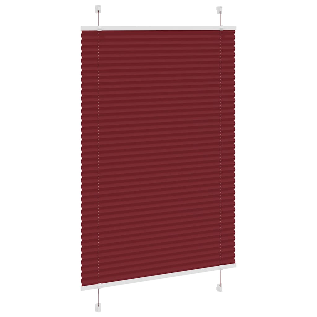 Vidaxl plissé rolgordijn 100x150 cm stofbreedte 99,4cm bordeauxrood
