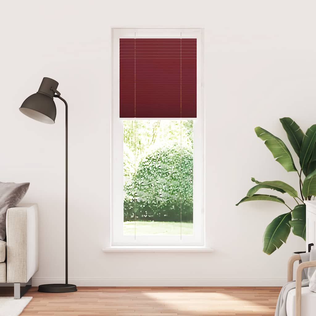 Vidaxx estor enrollable plisado 80x200 cm ancho de tela 79,4 cm rojo burdeos