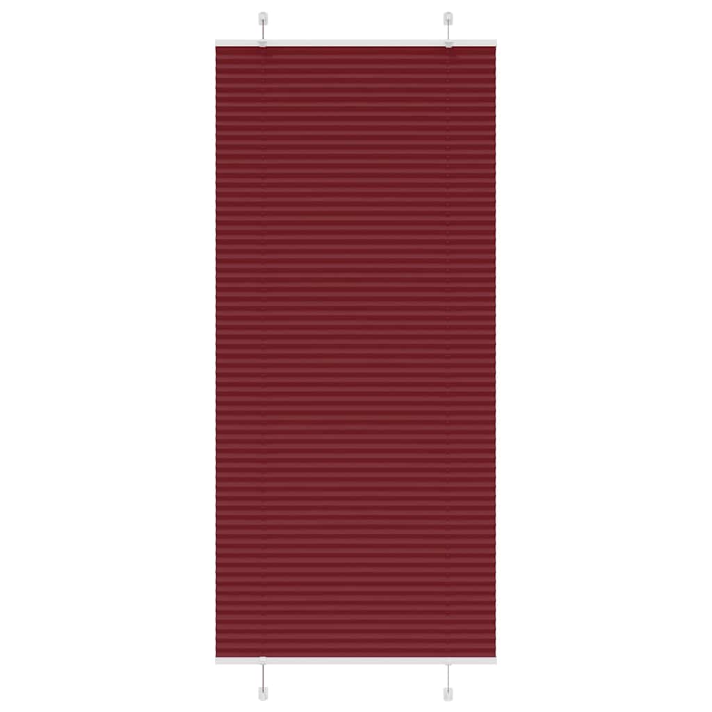 Vidaxl plissé rolgordijn 90x200 cm stofbreedte 89,4 cm bordeauxrood