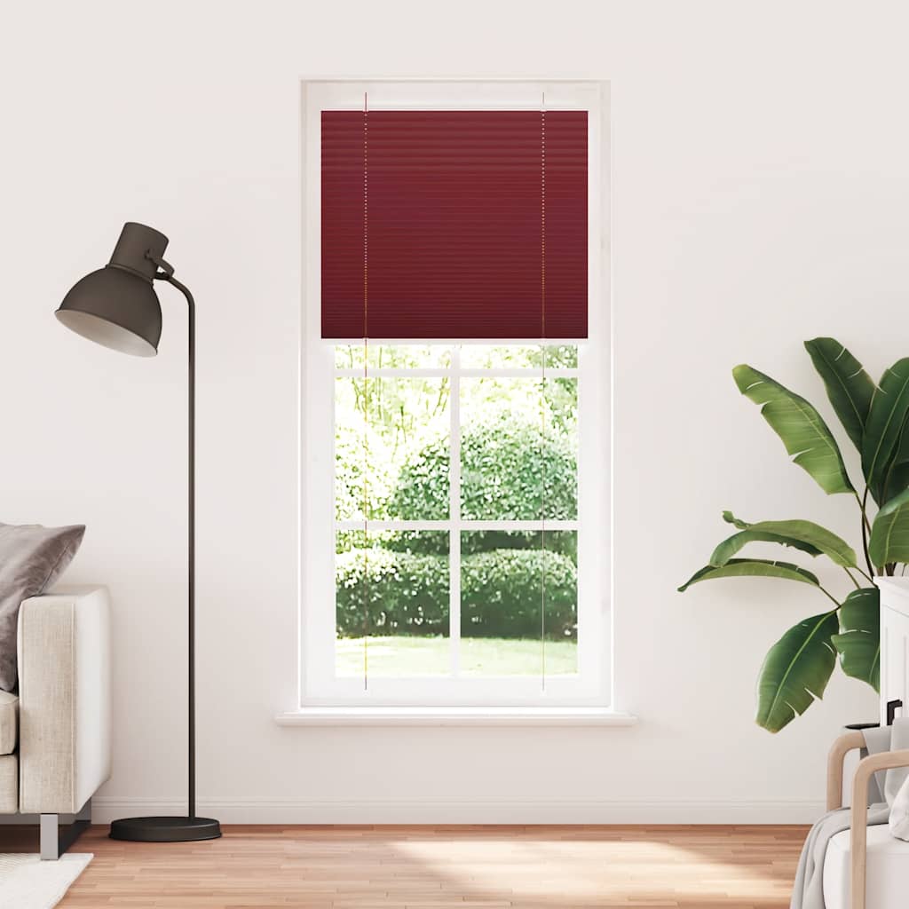 Vidaxl plissé rolgordijn 90x200 cm stofbreedte 89,4 cm bordeauxrood