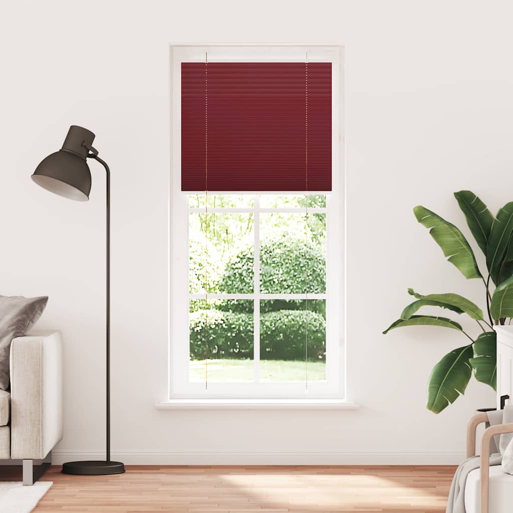 Vidaxl plissé rolgordijn 95x200 cm stofbreedte 94,4 cm bordeauxrood