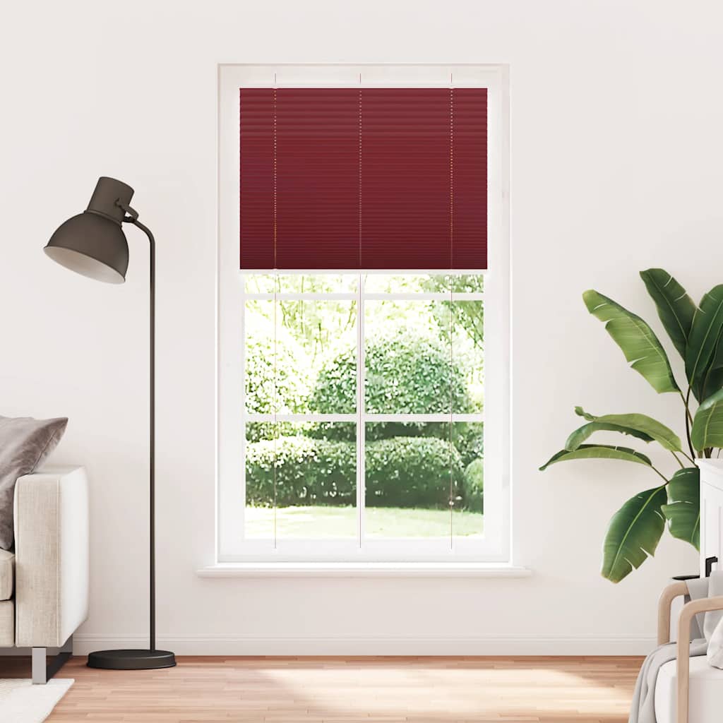 Vidaxl plissé rolgordijn 105x200cm stofbreedte 104,4cm bordeauxrood