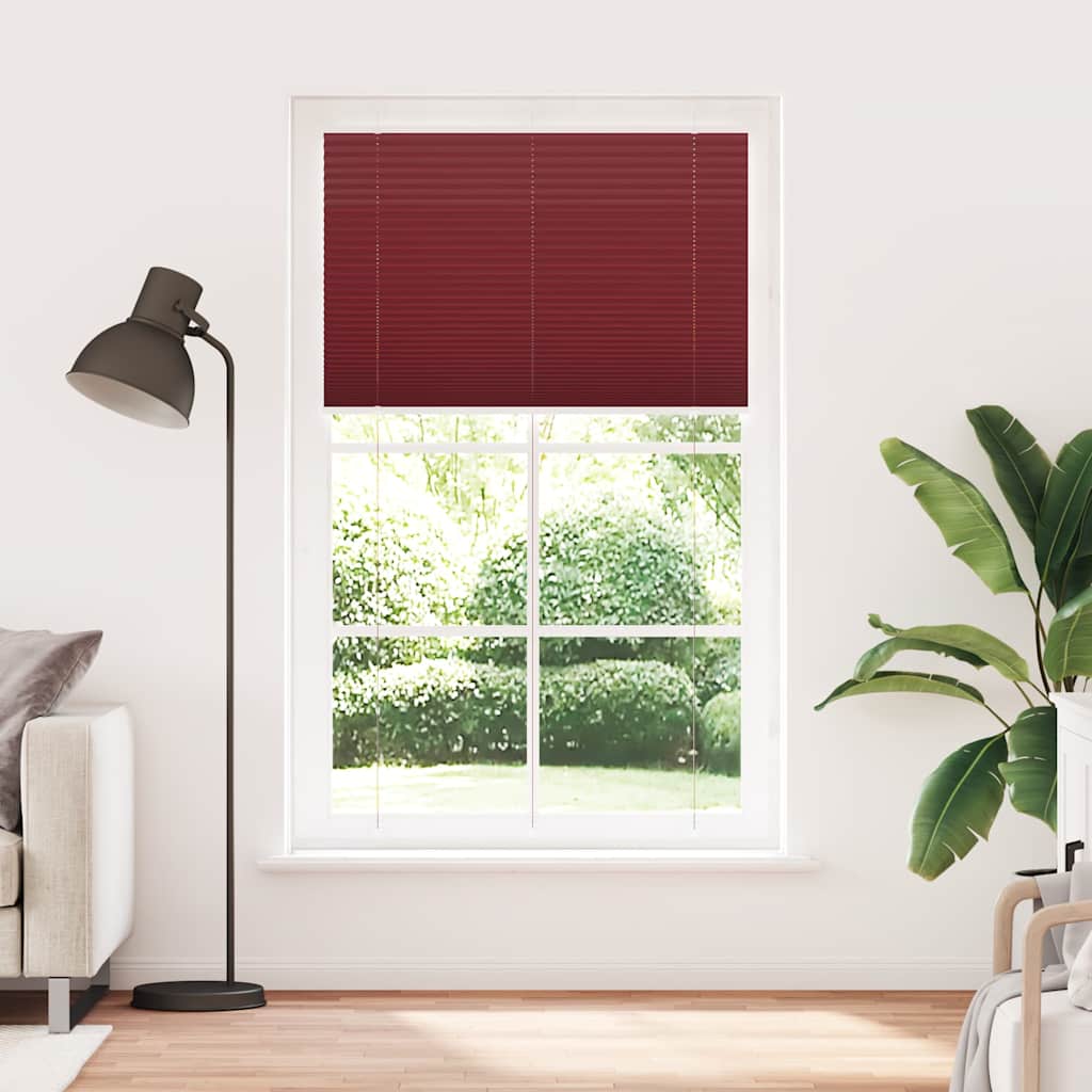 Vidaxx estor enrollable plisado 115x200cm ancho de tela 114,4cm rojo burdeos