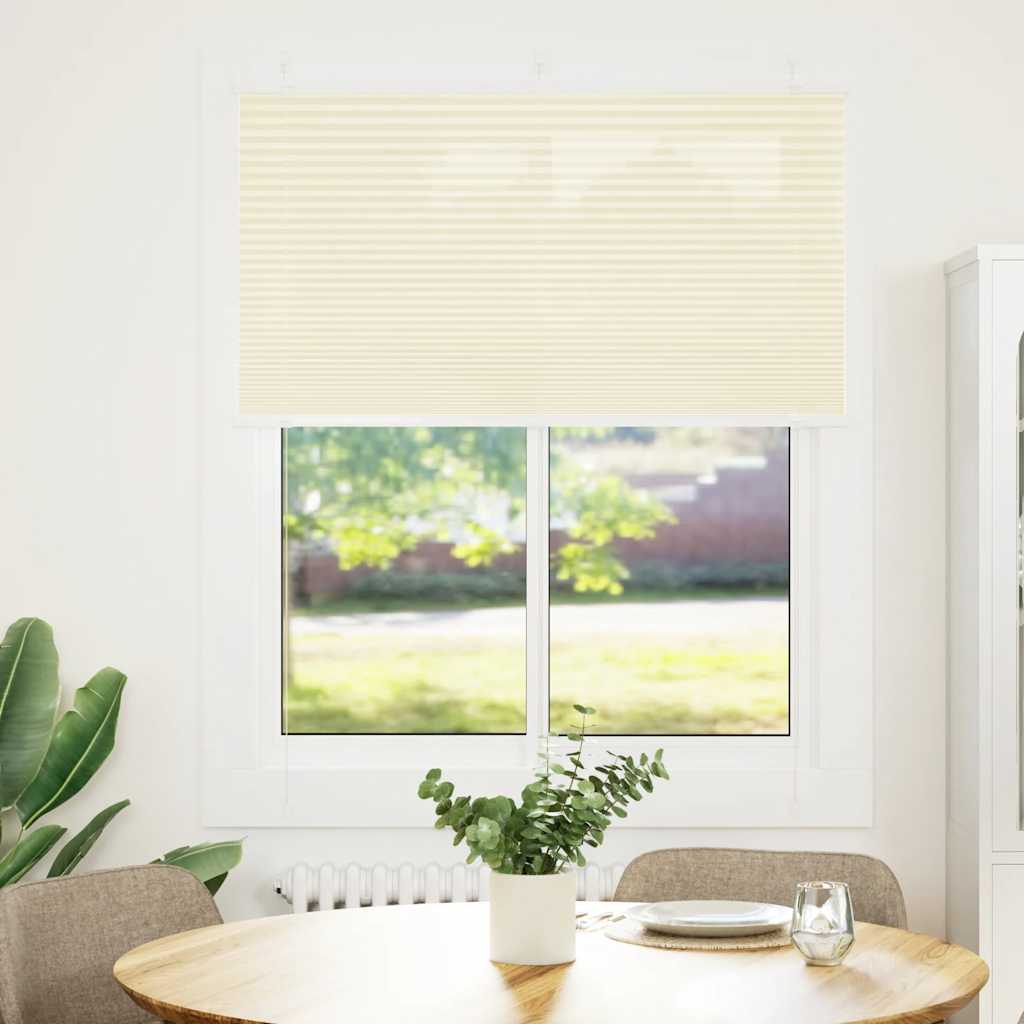 Tenda a rullo plissettata Vidaxx 105x150 cm larghezza tessuto 104,4 cm poliestere crema