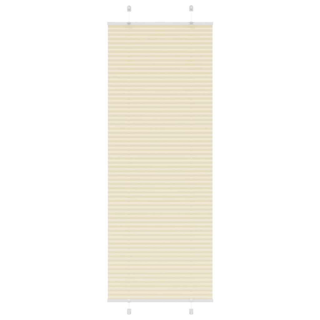 Vidaxx estor enrollable plisado 75x200 cm ancho de tela 74,4 cm poliéster crema