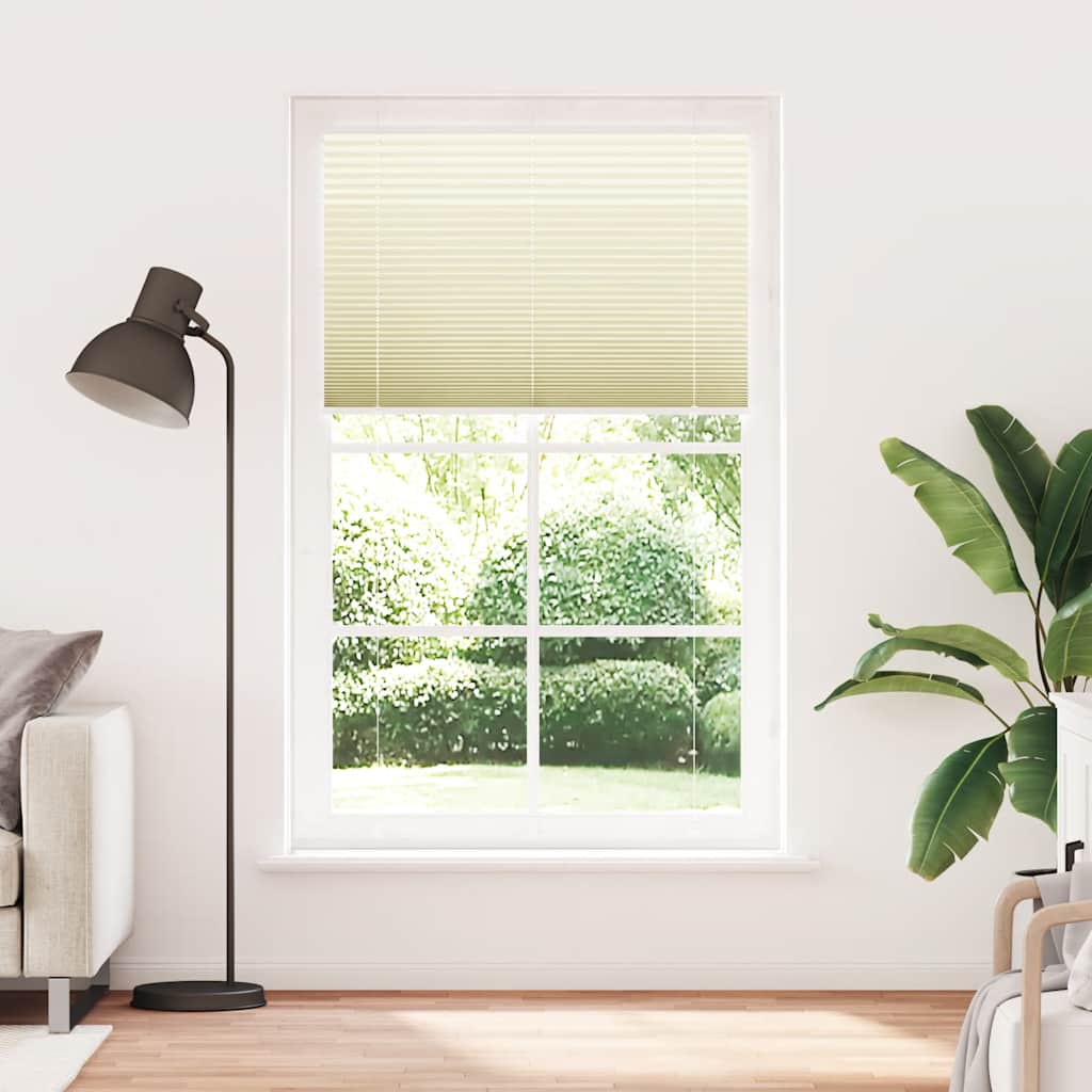 Vidaxx estor enrollable plisado 110x200cm ancho de tela 109,4cm poliéster crema