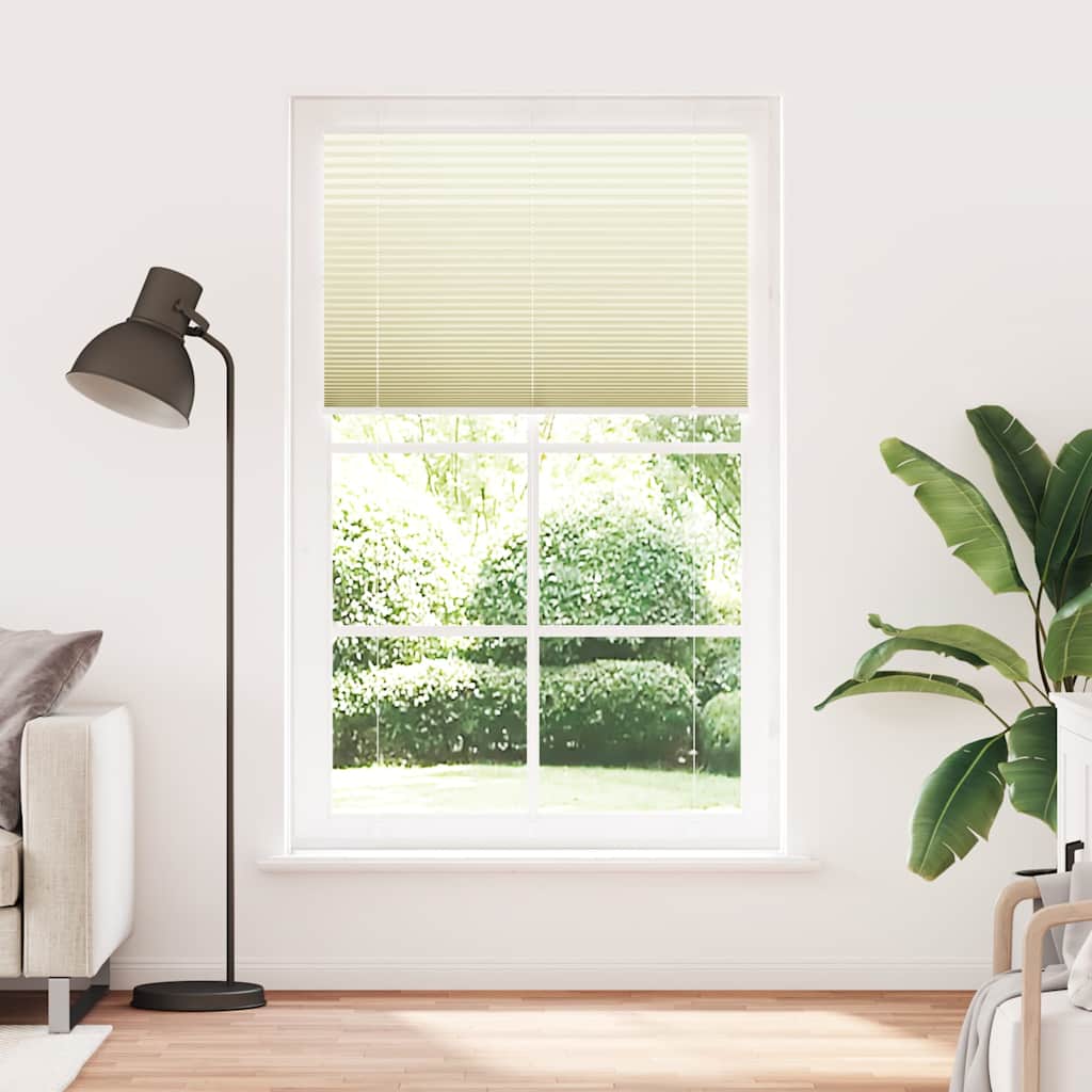 Vidaxx estor enrollable plisado 120x200cm ancho de tela 119,4cm poliéster crema