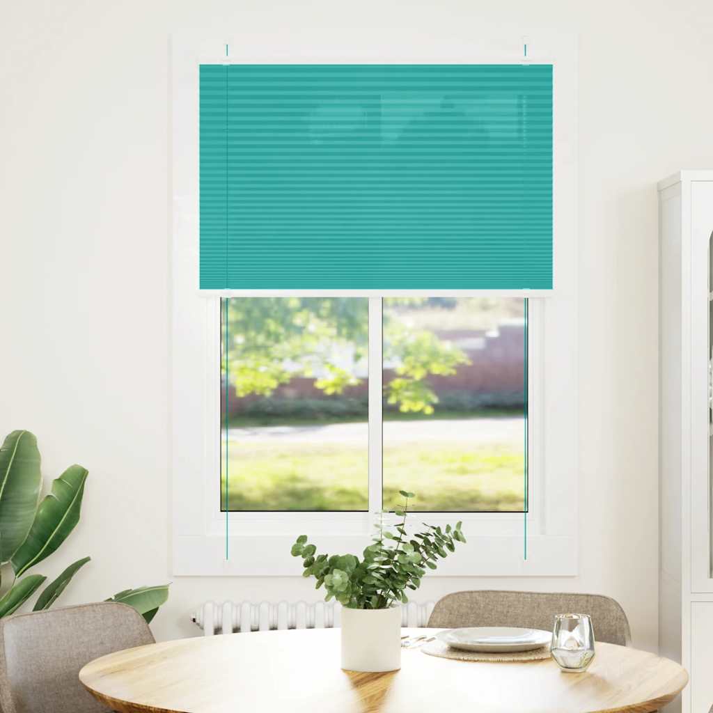 Vidaxx estor enrollable plisado 95x100 cm ancho de tela 94,4 cm verde petróleo