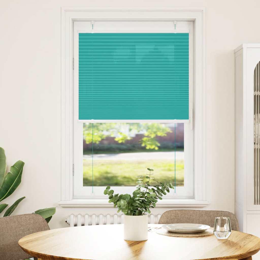 Vidaxx estor enrollable plisado 80x150 cm ancho de tela 79,4 cm verde petróleo