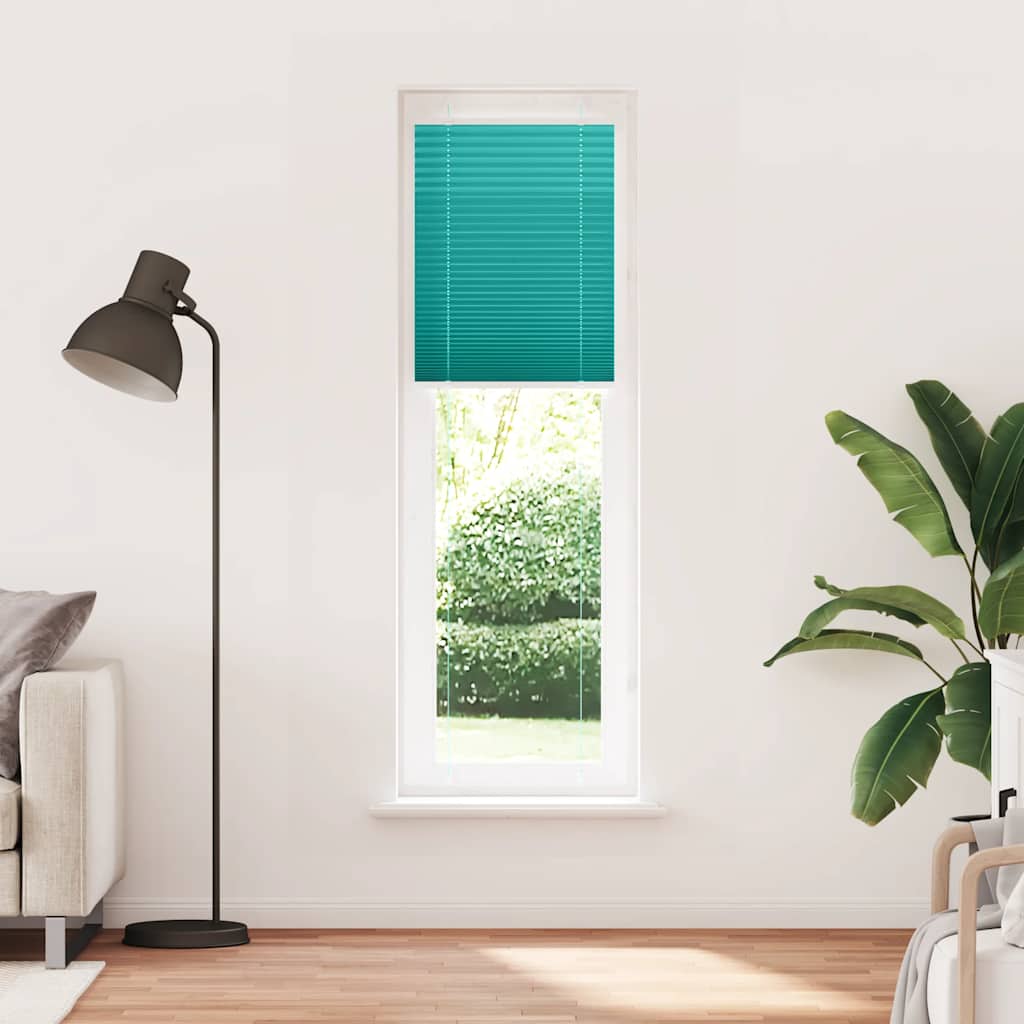 Vidaxx estor enrollable plisado 60x200 cm ancho de tela 59,4 cm verde petróleo