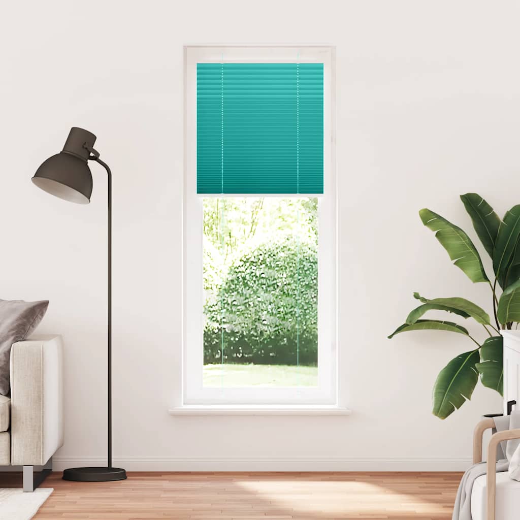 Tenda a rullo plissettata Vidaxx 75x200 cm larghezza tessuto 74,4 cm verde petrolio