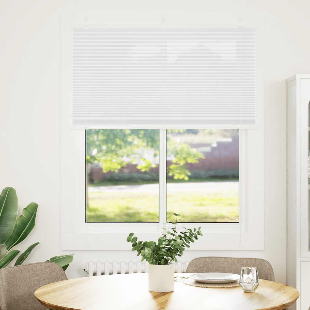 Tenda a rullo plissettata Vidaxx 105x150 cm larghezza tessuto 104,4 cm poliestere bianco