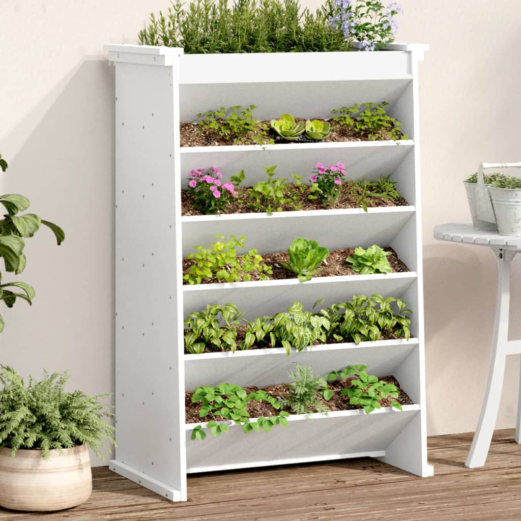 Vidaxl Herb Box a 6 strati 69x40x101,5 cm Pine bianco bianco
