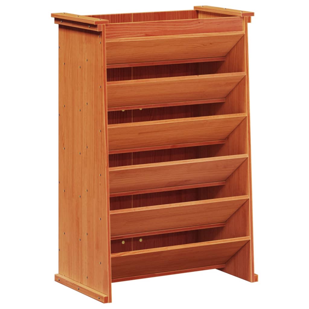 Vidaxl Herb Box 6 La capa 69x40x101.5 cm de pino sólido marrón