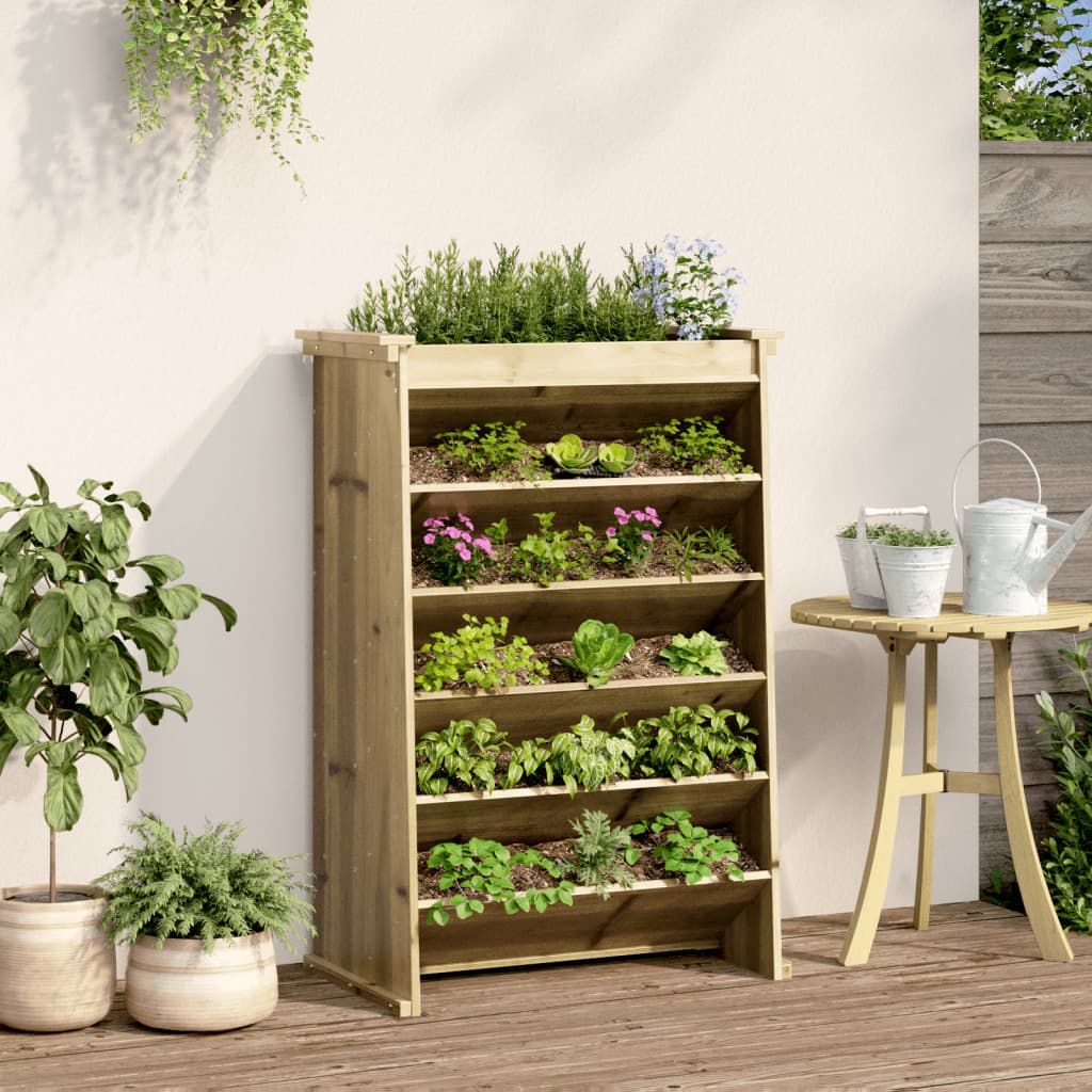Vidaxl Herb Box 6 La capa 69x40x101.5 cm de madera de pino impregnada