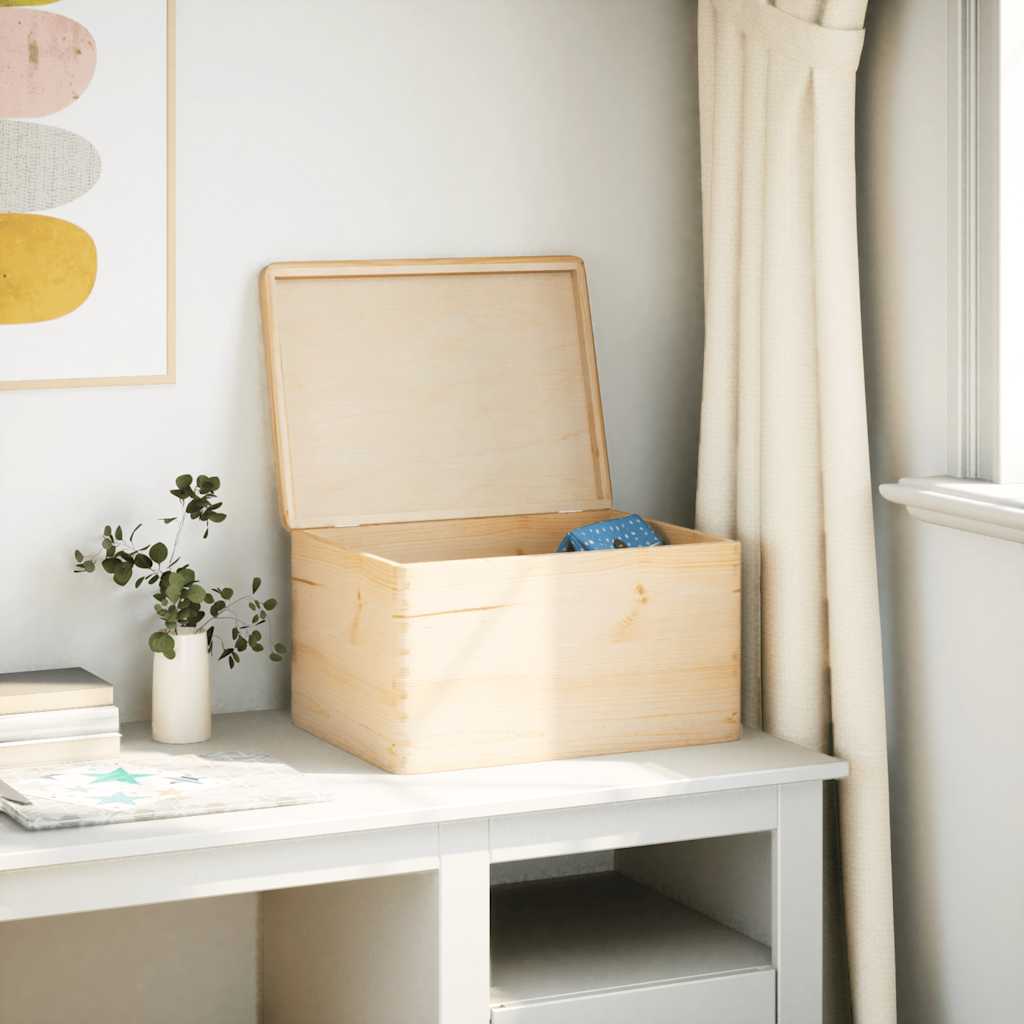 Caja de madera Vidaxl con tapa 40x30x23 cm de pino sólido