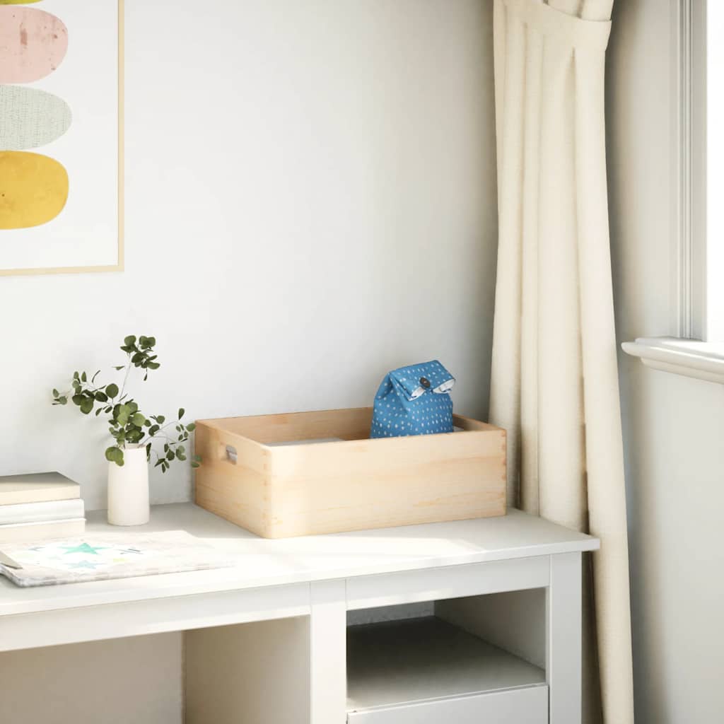 Caja de madera Vidaxl con manijas 40x30x13 cm de pino sólido