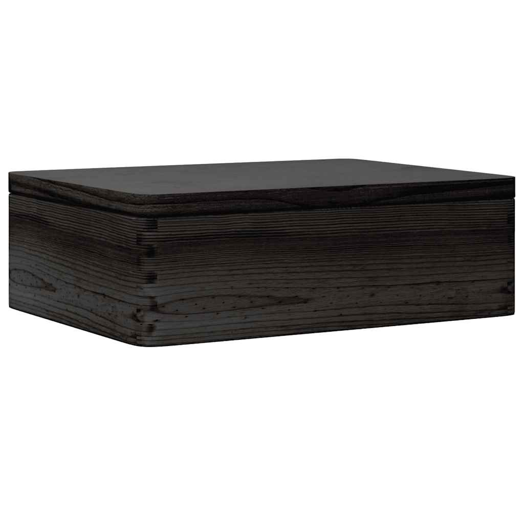 Scatola di legno Vidaxl con coperchio 40x30x13 cm Pino solido nero