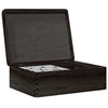 Caja de madera Vidaxl con tapa 40x30x13 cm de pino sólido negro