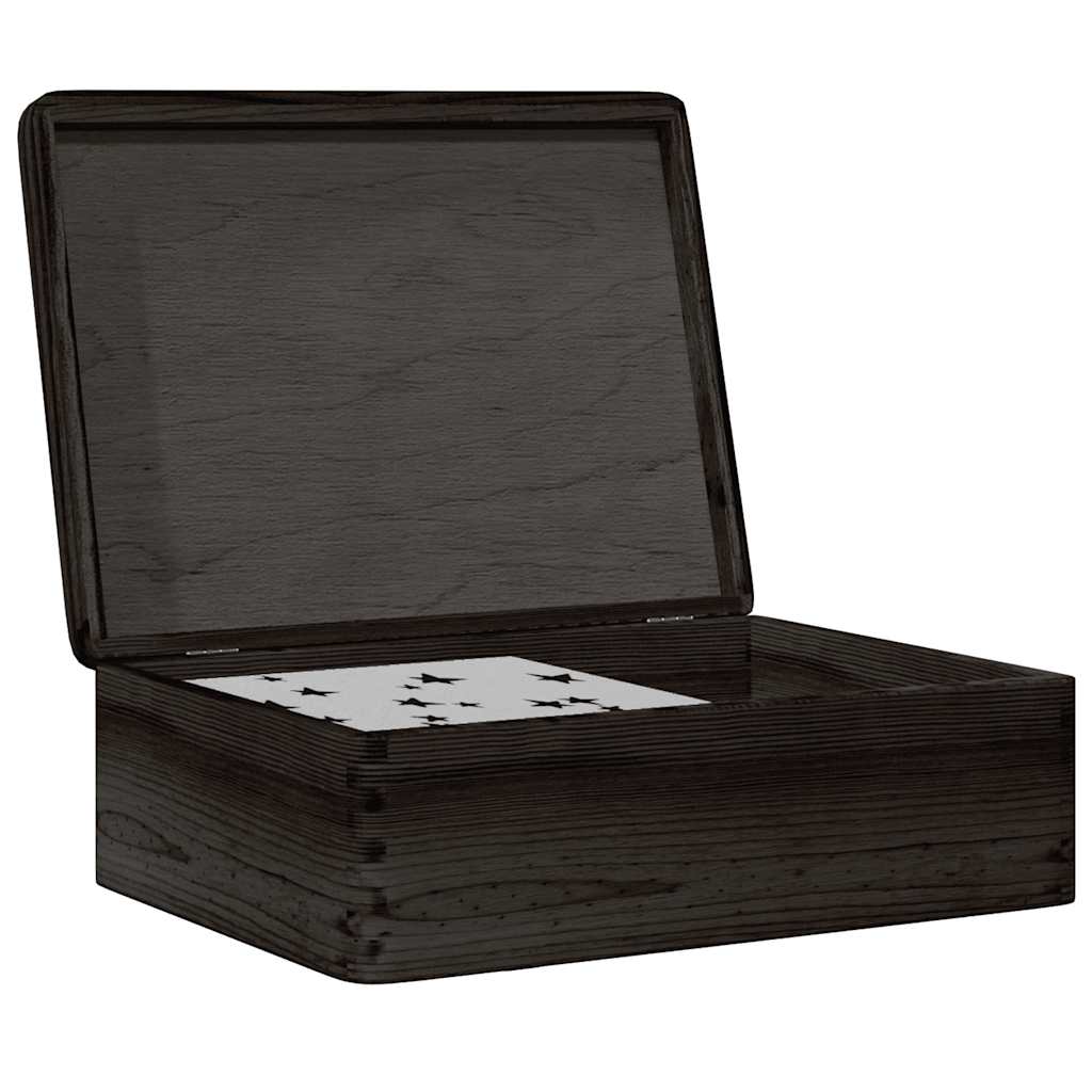 Scatola di legno Vidaxl con coperchio 40x30x13 cm Pino solido nero
