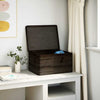 Caja de madera Vidaxl con tapa 40x30x23 cm de pino sólido negro