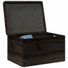 Caja de madera Vidaxl con manijas de tapa 40x30x23cm de madera de pino negra