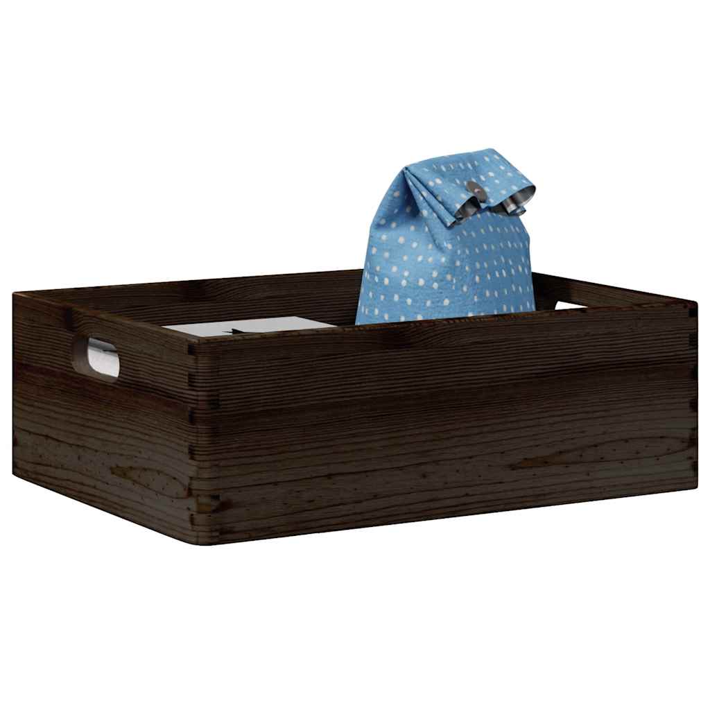 Caja de madera Vidaxl con manijas 40x30x13 cm de pino sólido negro