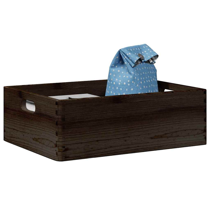 Caja de madera Vidaxl con manijas 40x30x13 cm de pino sólido negro
