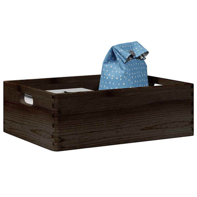 Caja de madera Vidaxl con manijas 40x30x13 cm de pino sólido negro