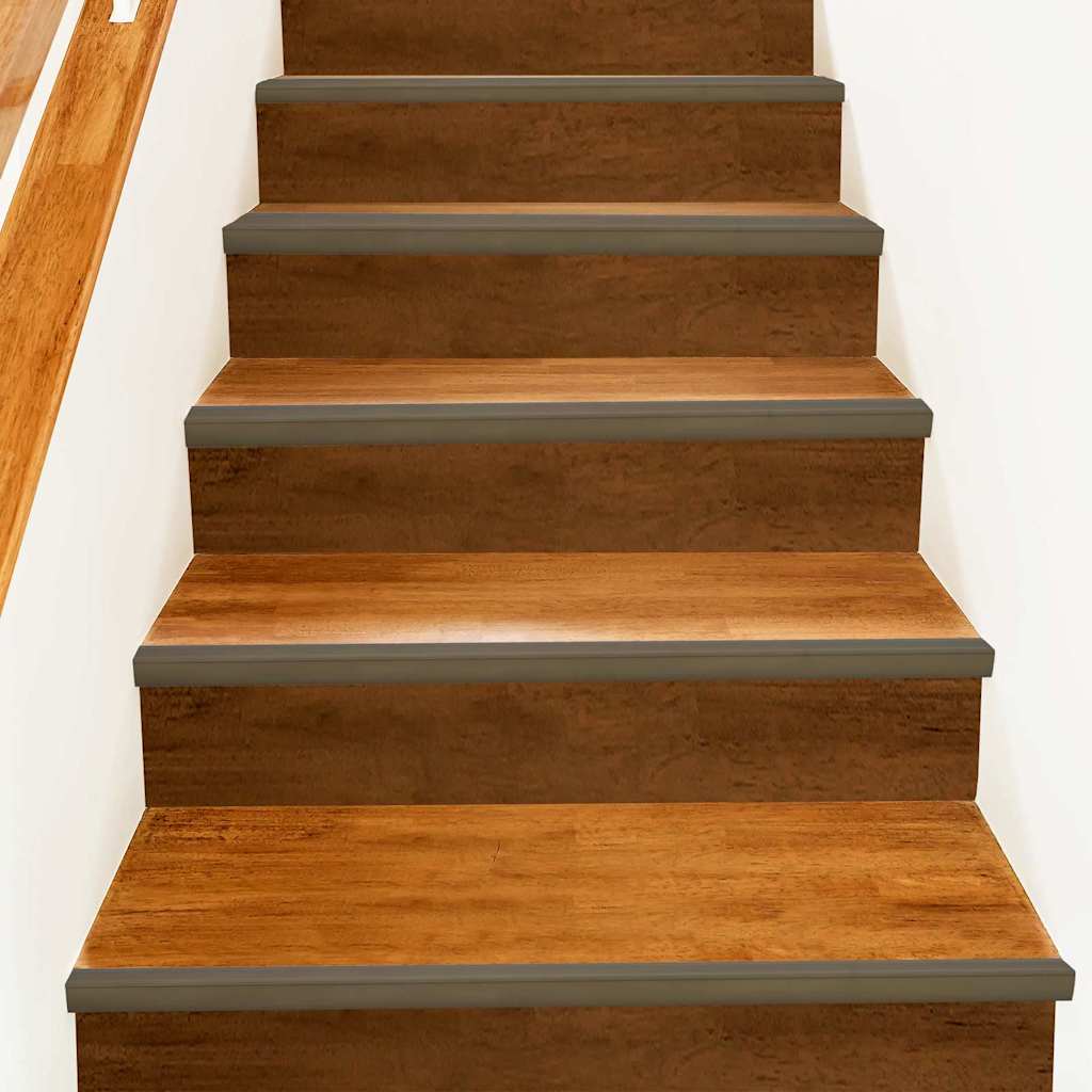 Profili per scale Vidaxx 10 pezzi marrone 67 x 3,5 x 3 cm alluminio