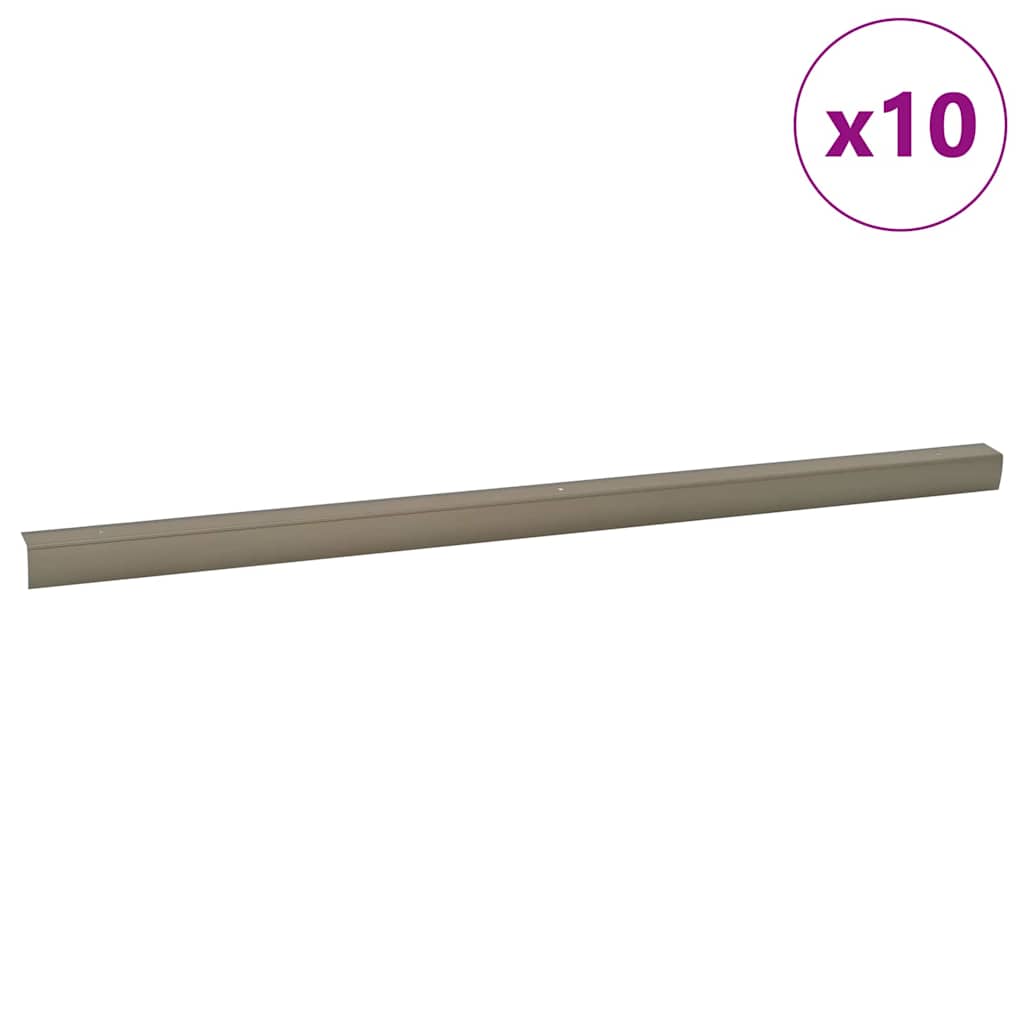 Profili per scale Vidaxxl 10 pz champagne 67 x 3,5 x 3 cm alluminio