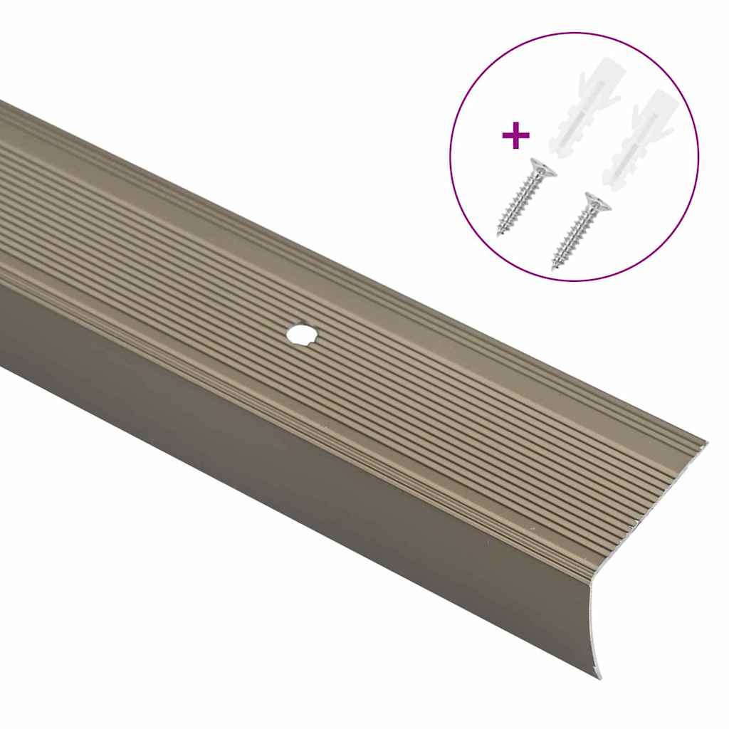 Profili per scale Vidaxxl 10 pz champagne 67 x 3,5 x 3 cm alluminio