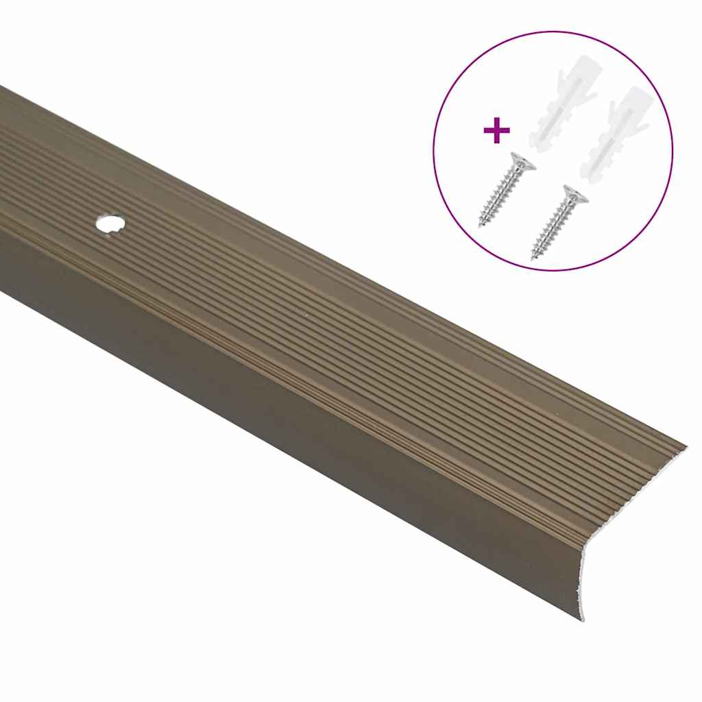 Profili per scale Vidaxxl 10 pezzi marrone 67 x 3 x 2 cm alluminio