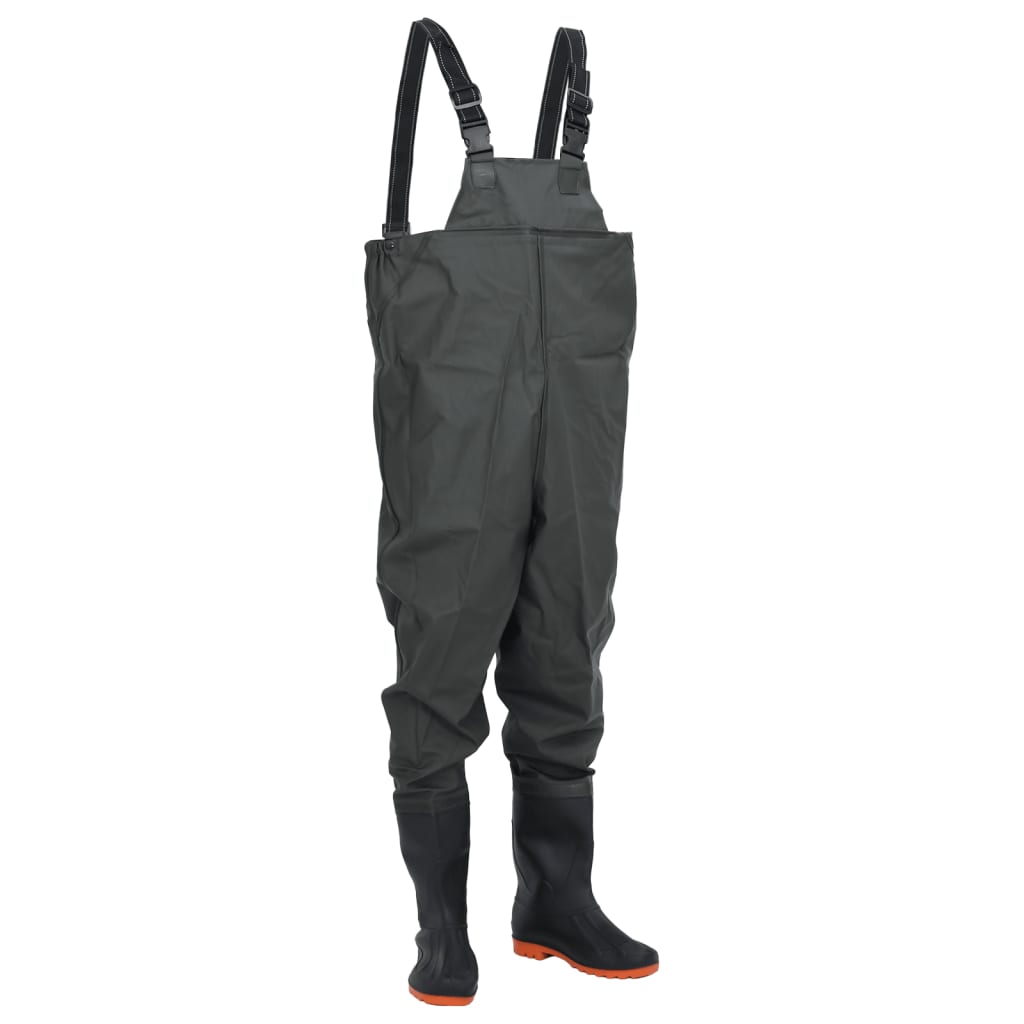 Vidaxl waadpak con botas tamaño 43 verde oscuro