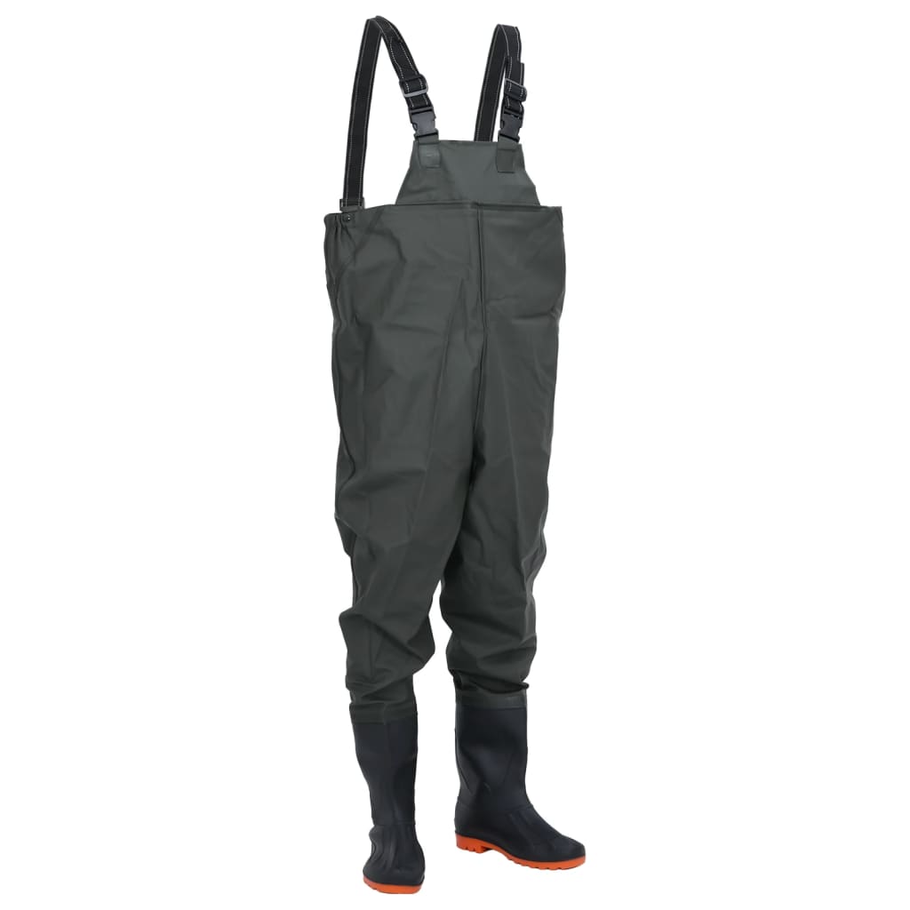 Vidaxl waadpak con botas tamaño 46 verde oscuro