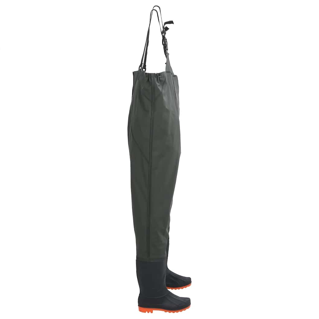 Vidaxl waadpak con botas tamaño 46 verde oscuro