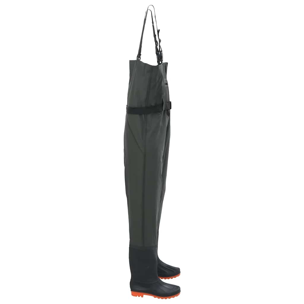 Vidaxl waadpak con stivali e cintura dimensione 39 verde scuro