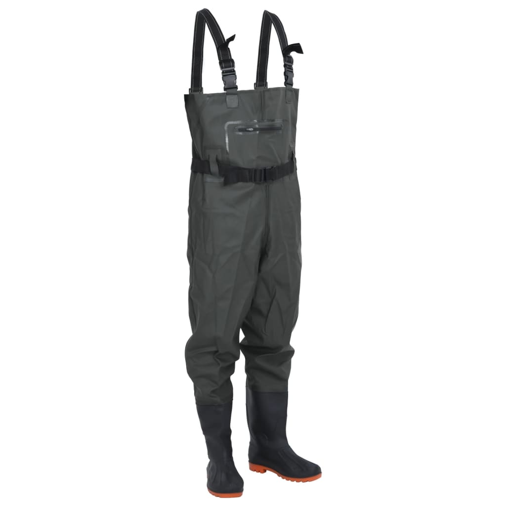Vidaxl waadpak con botas y cinturón tamaño 42 verde oscuro